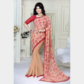 Vinay’s Soft Printed Georgette Sharee with all over rhine stone